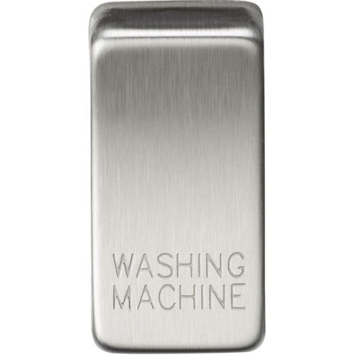 Knightsbridge Switch Cover Marked Washing Machine - Brushed Chrome