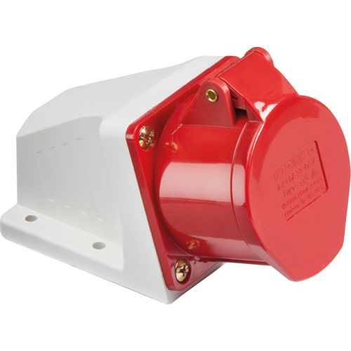 Knightsbridge 415v IP44 16a Angled Surface Mount Socket 3p + N + E