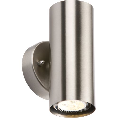 Knightsbridge IP20 230v 2x35w Max. GU10 Stainless Steel Wall Light