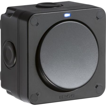 Knightsbridge IP66 20AX 1G SP 2-Way Switch - Black