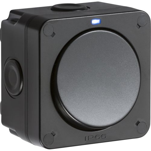 Knightsbridge IP66 20AX 1G SP 2-Way Switch - Black