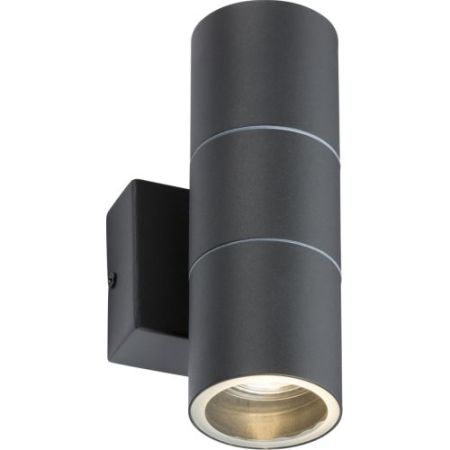 Knightsbridge 230v IP54 GU10 Up And Down Wall Light - Anthracite