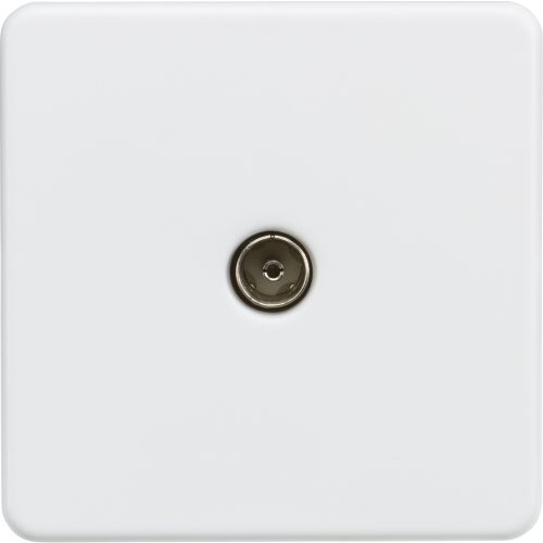 Knightsbridge Screwless 1G Tv Outlet (Non-Isolated) - Matt White