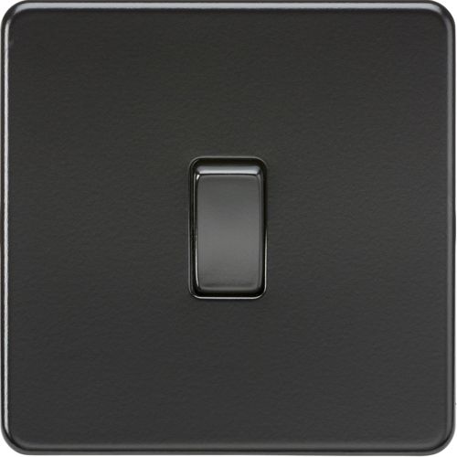 Knightsbridge Screwless 10AX Intermediate Switch - Matt Black