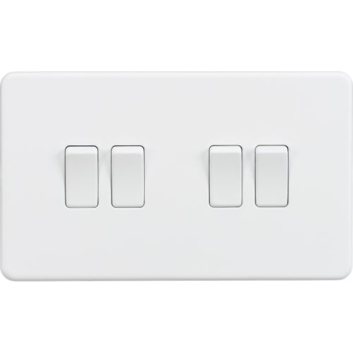 Knightsbridge Screwless 10AX 4G 2-Way Switch - Matt White