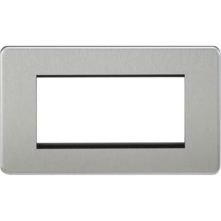 Knightsbridge Screwless 4G Modular Faceplate - Brushed Chrome