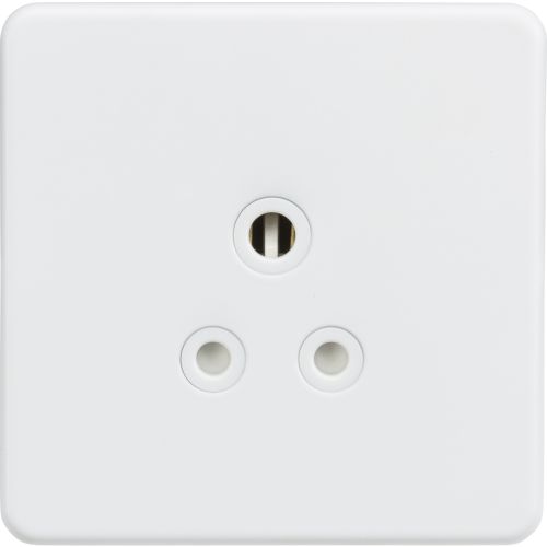 Knightsbridge Screwless 5A Unswitched Round Socket - Matt White