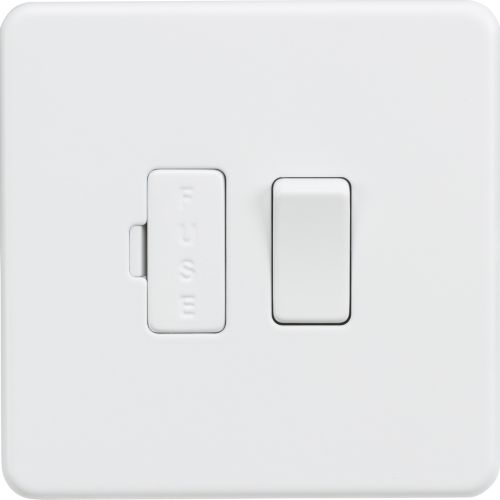 Knightsbridge Screwless 13A Switched Fused Spur Unit - Matt White