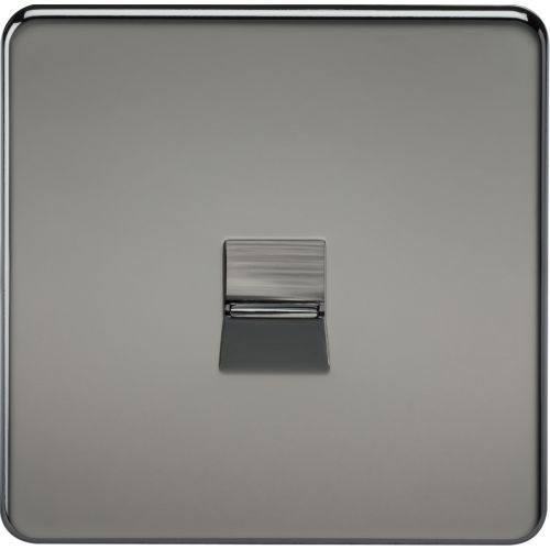 Knightsbridge Screwless Telephone Master Socket - Black Nickel