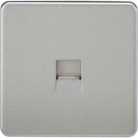 Knightsbridge Screwless Telephone Extension Socket - Brushed Chrome