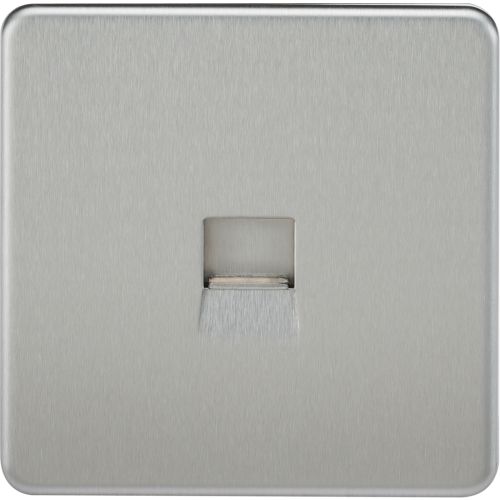 Knightsbridge Screwless Telephone Extension Socket - Brushed Chrome