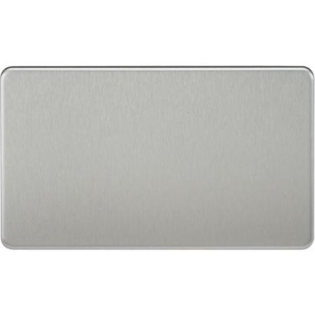 Knightsbridge Screwless 2G Blanking Plate - Brushed Chrome