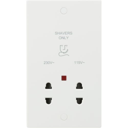 Knightsbridge Square Edge Dual Voltage Shaver Socket
