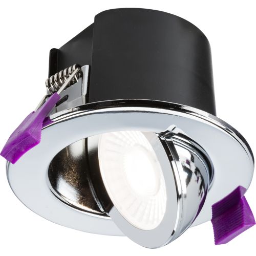 Knightsbridge Polished Chrome Evo 5/7w 2700/3k/4k/6k Tilt Dimmable CCT Downlight (C/O-70mm)