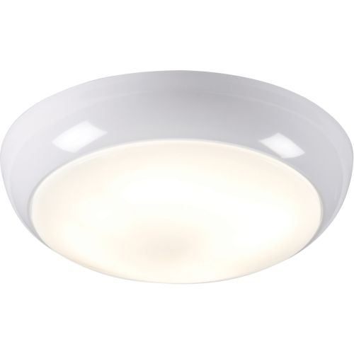 Knightsbridge IP44 28w Hf Emergency Polo Bulkhead With Opal Diffuser, White Base and Microwave Sensor