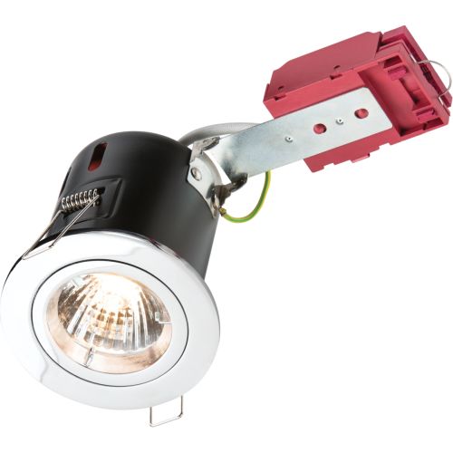 Knightsbridge (72mm) Polished Chrome IP20 Fixed GU10 Fire Rated Downlight