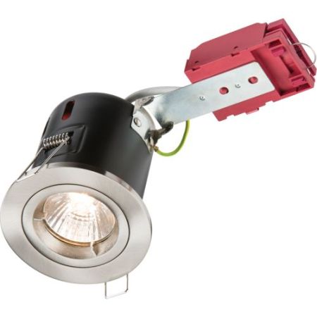 Knightsbridge (72mm) Brushed Chrome IP20 Fixed GU10 Fire Rated Downlight