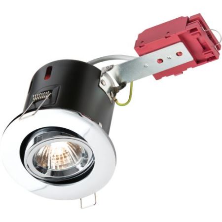 Knightsbridge (84mm) Polished Chrome IP20 Tilt GU10 Fire Rated Downlight