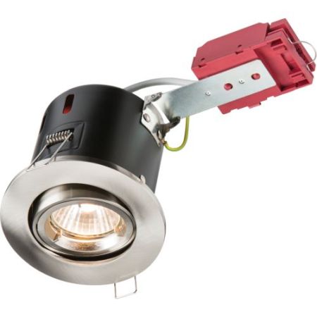 Knightsbridge (84mm) Brushed Chrome IP20 Tilt GU10 Fire Rated Downlight
