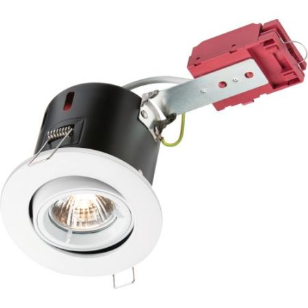 Knightsbridge (84mm) White IP20 Tilt GU10 Fire Rated Downlight