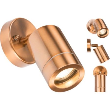 Knightsbridge 230v IP65 GU10 35w Adjustable Wall Light - Copper Colour
