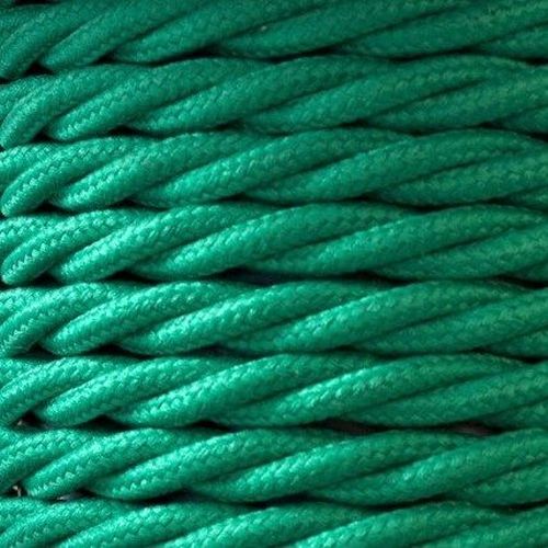 0.75mm 3c Green Braided Twisted Cable (Per Metre)