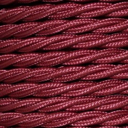0.75mm 3c Burgundy Twisted Braided Cable (Per Metre)