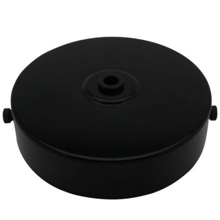 Lampfix Single Hole 100mm Round Black Ceiling Rose