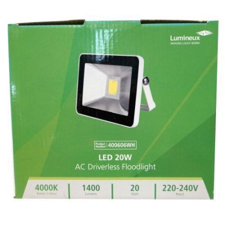 LED Hq Slim Floodlight 20w White Cool White