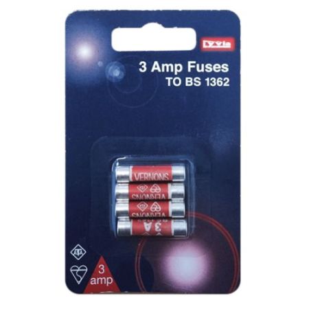 Lyvia 3A Plug Top Fuse 4pk