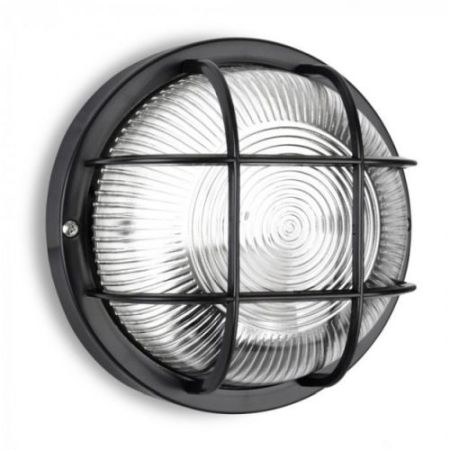 Lyveco 60w ES Round Outdoor Bulkhead - Black