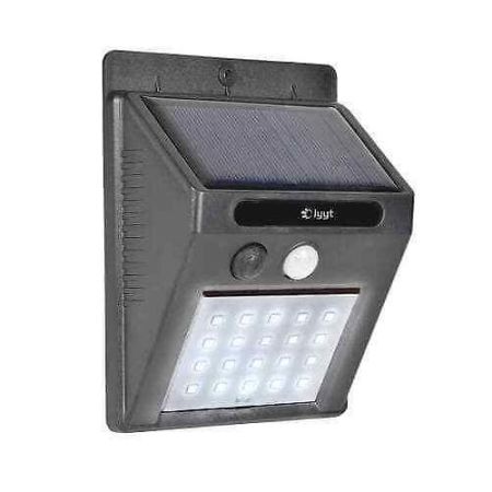 Solar Wall Light PIR LED Black