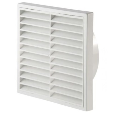 6" Fixed Louvre Grill White