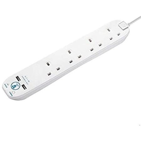 Masterplug White 10G 4m Surge USB Lead