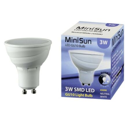 GU10 LED Dusk Till Dawn Sensor 3w Bulb Neutral White