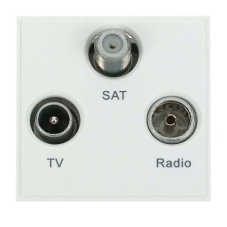 Click New Media Matt Double Media Modules Triplex TV Radio & Sat Matt Wh