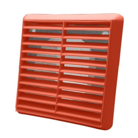 100mm Terracotta Louvred Grill With Fly-Screen