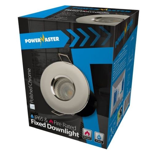 Downlight (65mm) GU10 Fire Rated + IP65 Chrome