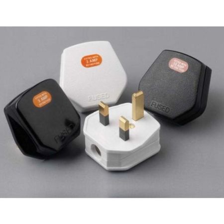 13A Fused Resilient 3pin Plug White Bx20 (1700)