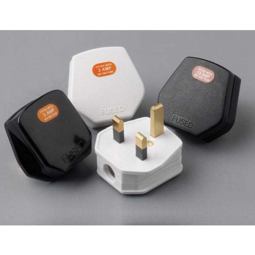 13A Fused Resilient 3pin Plug White Bx20 (1700)