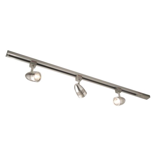 Robus Brushed Chrome 1m 3-Light Track Kit