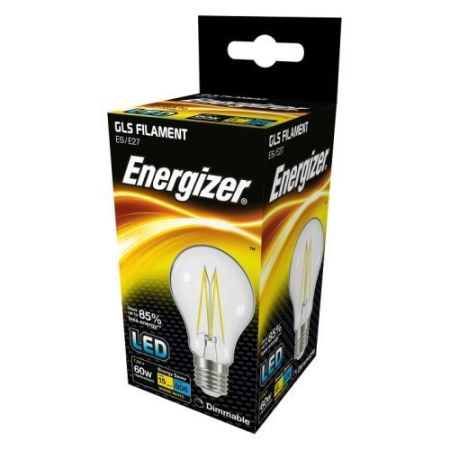 Energizer LED Filament GLS ES 7.2w 60w Clear Warm White Dim