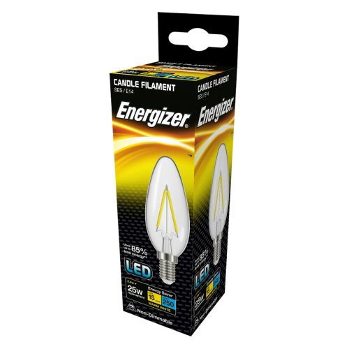 Energizer LED Filament Candle SES 2.4w 25w Clear Warm White