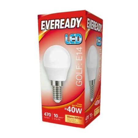 LED Golfball SES 5.2w=470l=40w Opal Warm White 2700k