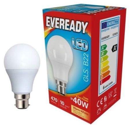 LED GLS BC 5.5w=470l=40w Opal Warm White 2700k