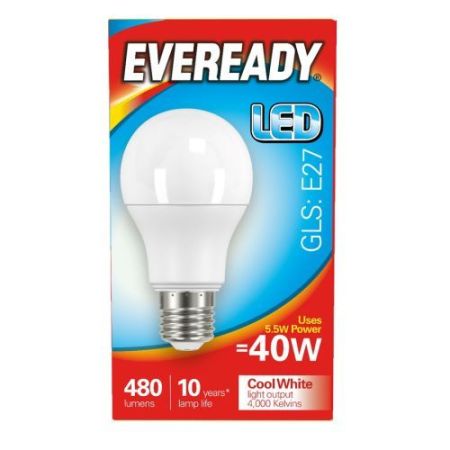 LED GLS ES 5.5w=480l=40w Opal Cool White 4000k