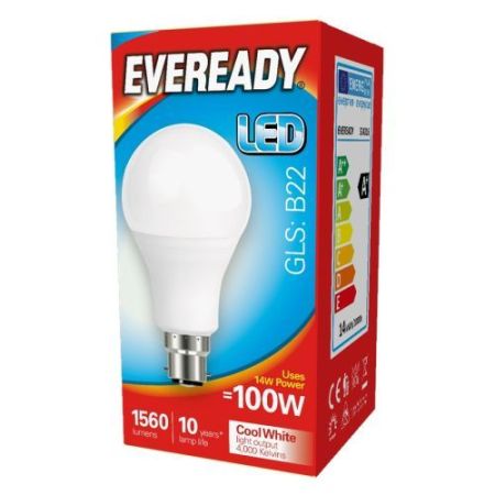 LED GLS BC 13.2w=100w=1560l Opal Cool White 4000k