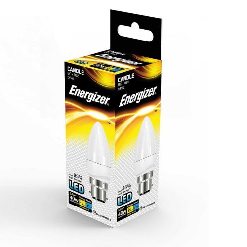 Energizer LED Candle 4.9w=470l=40w BC Opal Warm White