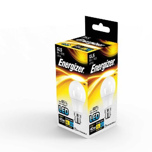 Energizer LED GLS 4.9w=470l=40w BC Opal Warm White