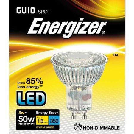 Energizer LED GU10 Glass 5w=350l=50w Warm White